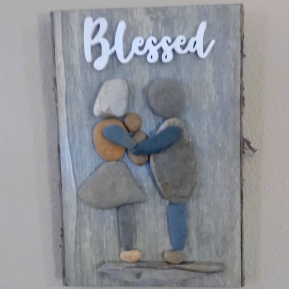 Handcrafted pebble art
